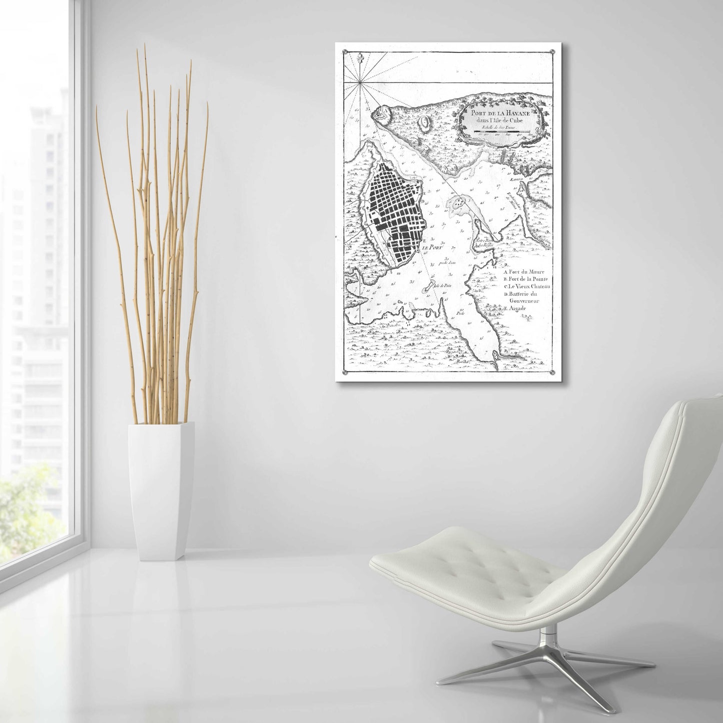 Epic Art 'Petite Map of the Port of Havana' by Unattributed, Acrylic Glass Wall Art,24x36