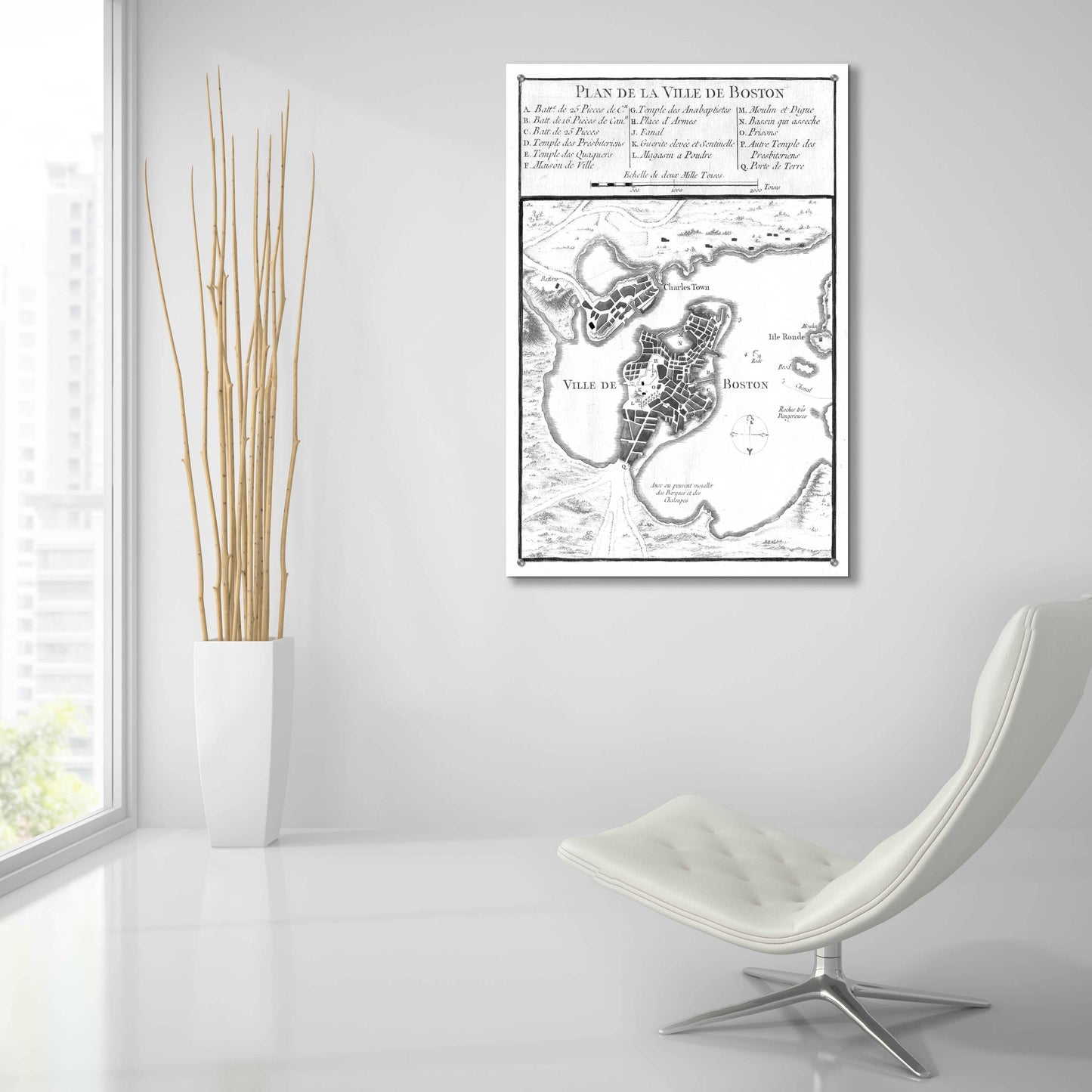 Epic Art 'Petite Map of Boston' by Unattributed, Acrylic Glass Wall Art,24x36