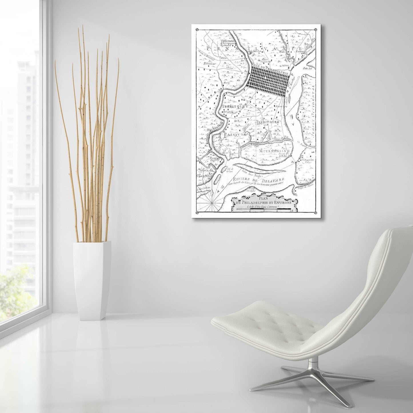 Epic Art 'Petite Map of Philadelphia' by Unattributed, Acrylic Glass Wall Art,24x36