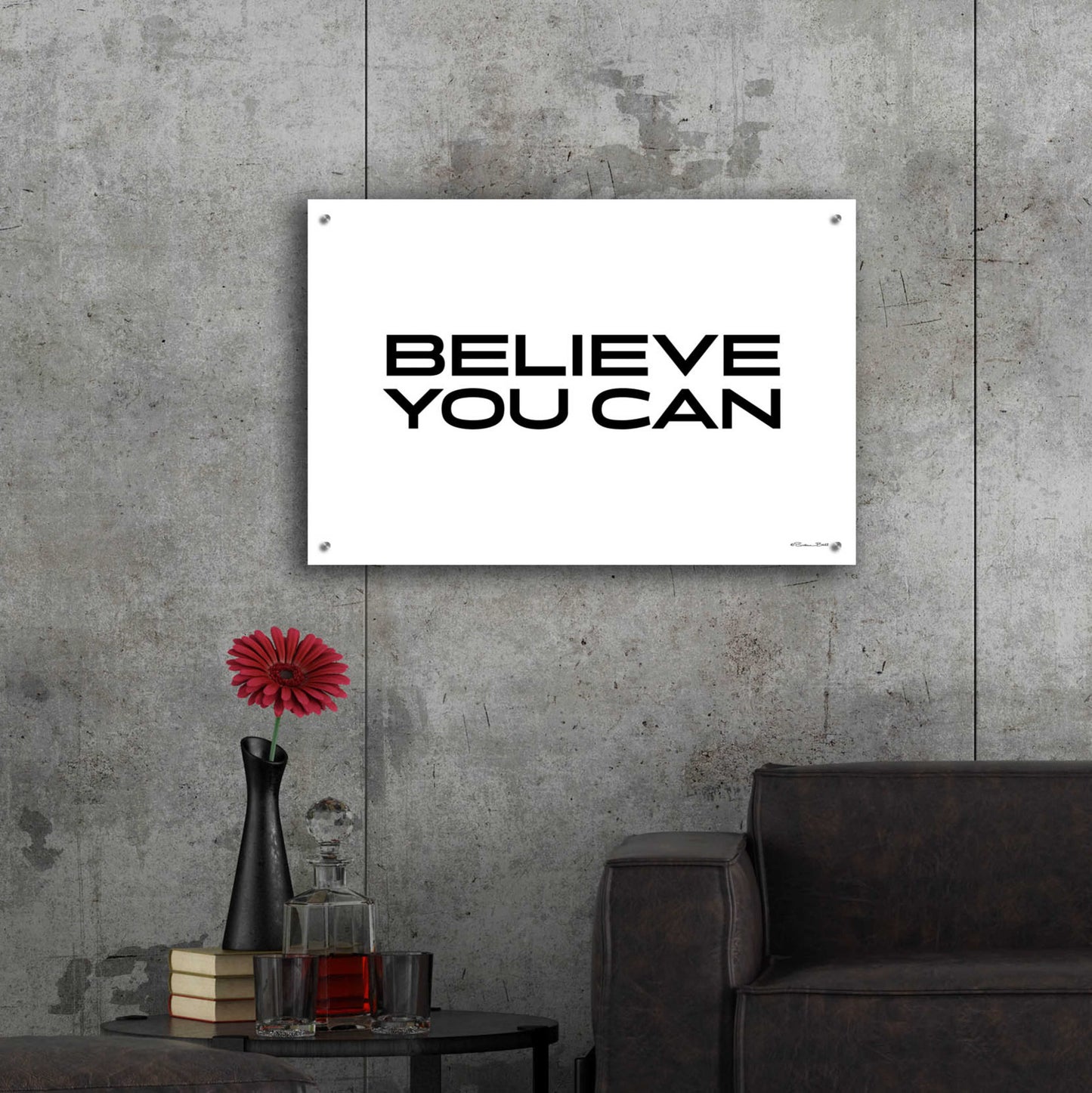 Epic Art 'Believe You Can' by Susan Ball, Acrylic Glass Wall Art,36x24