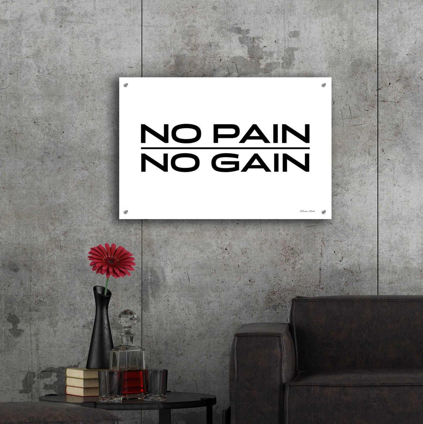 Epic Art 'No Pain, No Gain' by Susan Ball, Acrylic Glass Wall Art,36x24
