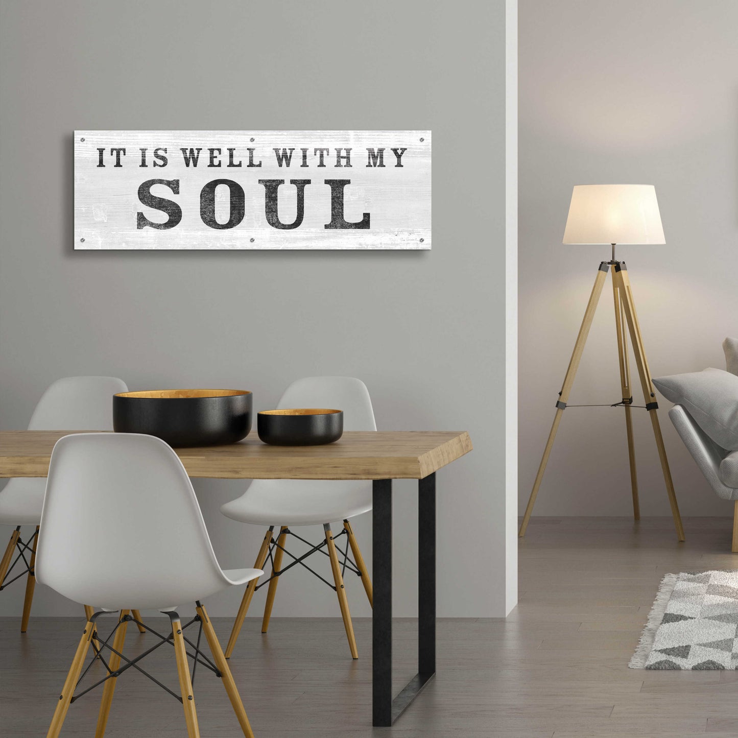 Epic Art 'Signs of Faith III' by Sue Schlabach, Acrylic Glass Wall Art,48x16