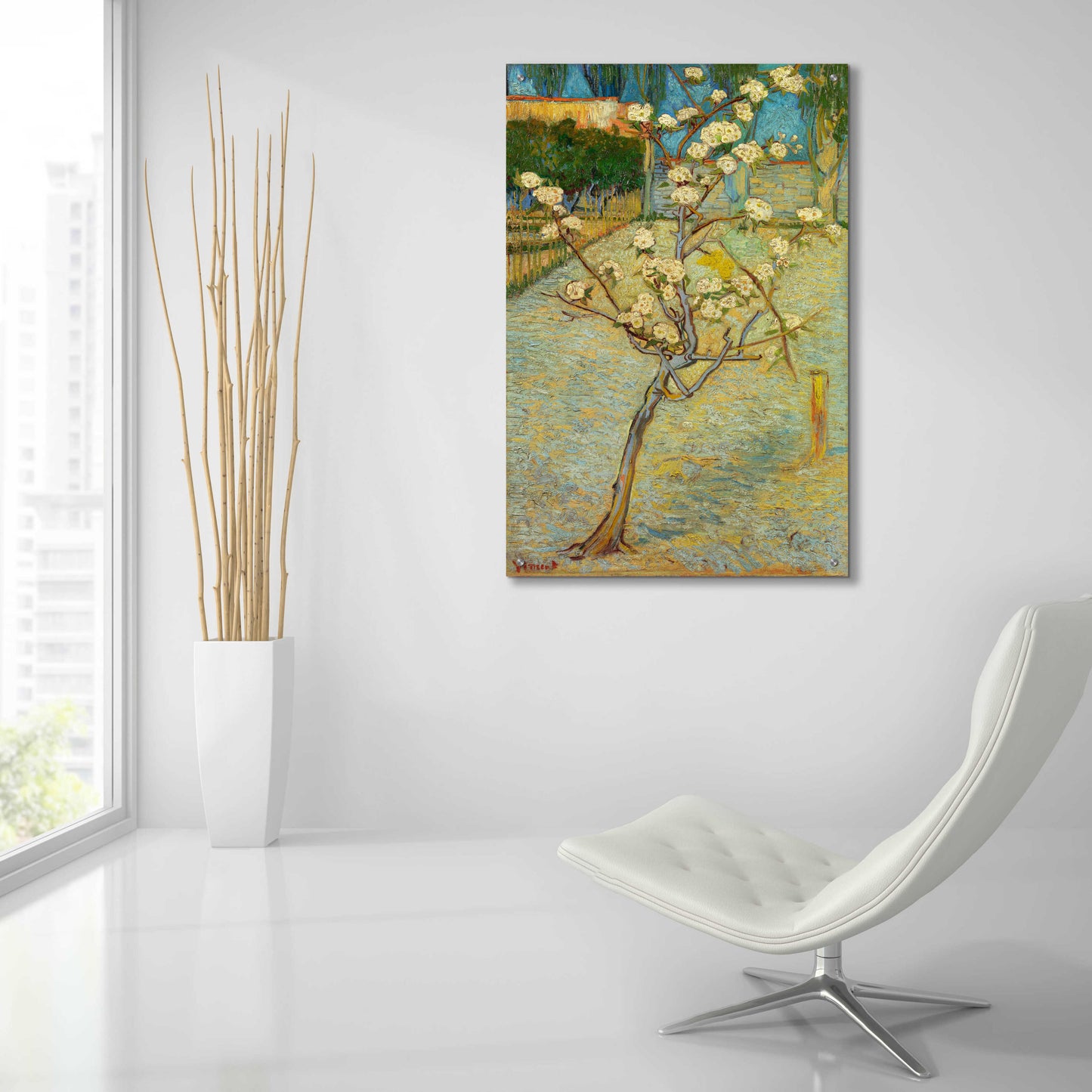 Epic Art 'Small Pear Tree In Blossom' by Vincent Van Gogh, Acrylic Glass Wall Art,24x36