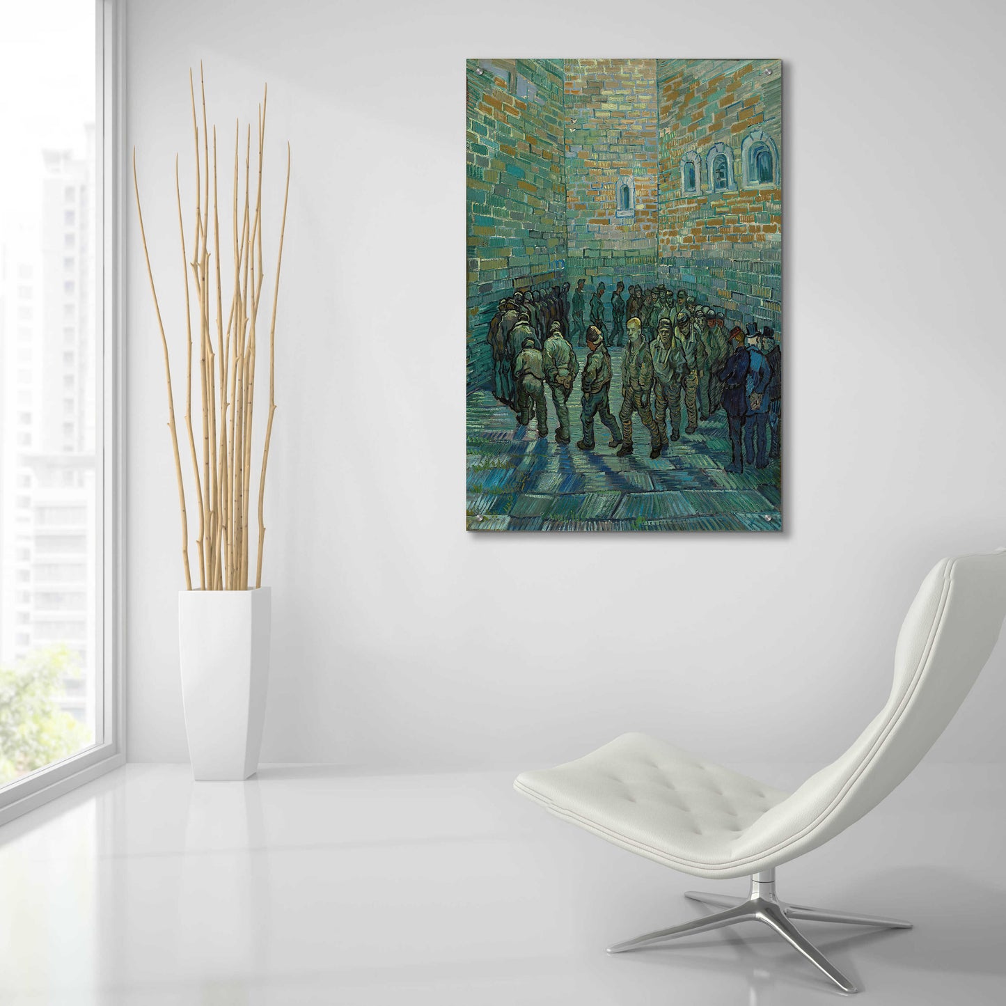 Epic Art 'The Prison Courtyard ' by Vincent Van Gogh, Acrylic Glass Wall Art,24x36