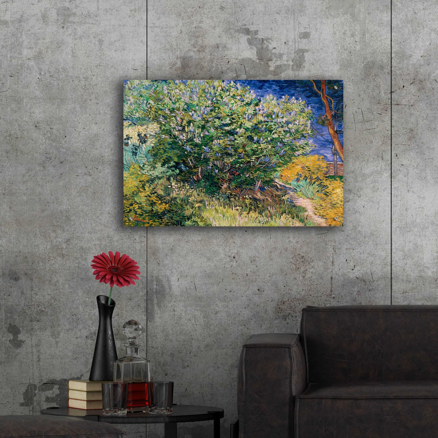 Epic Art 'Lilac Bush' by Vincent Van Gogh, Acrylic Glass Wall Art,36x24