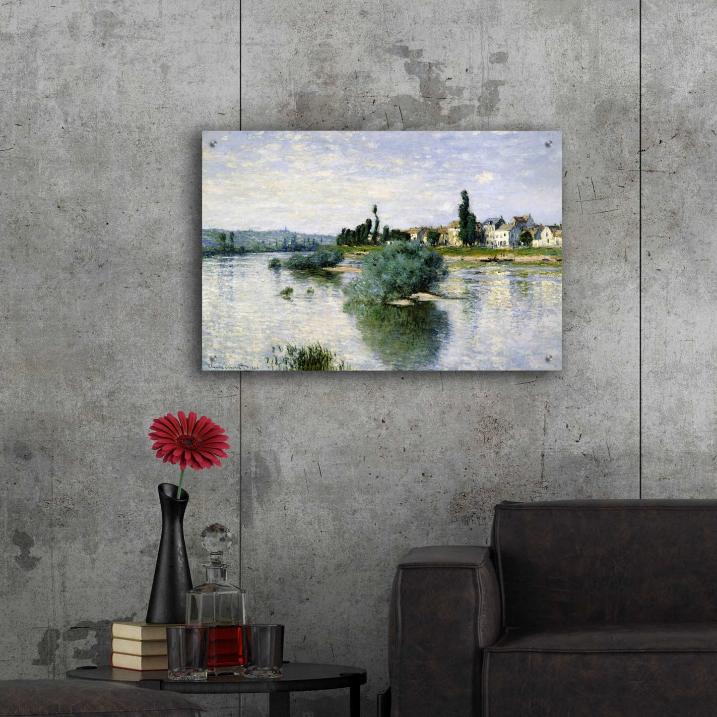 Epic Art 'The Seine At Lavacourt' by Claude Monet, Acrylic Glass Wall Art,36x24