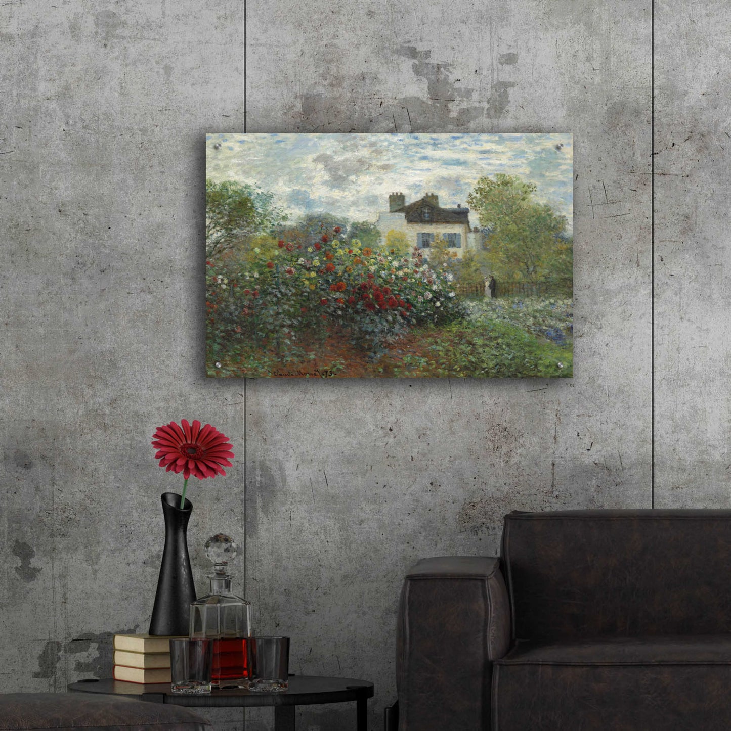 Epic Art 'The Artist’s Garden In Argenteuil' by Claude Monet, Acrylic Glass Wall Art,36x24