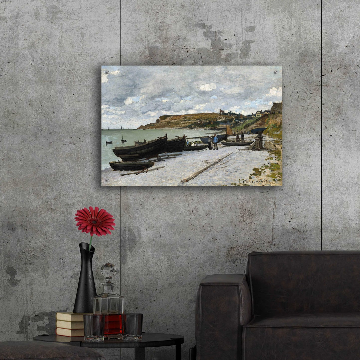 Epic Art 'Sainte-Adresse' by Claude Monet, Acrylic Glass Wall Art,36x24