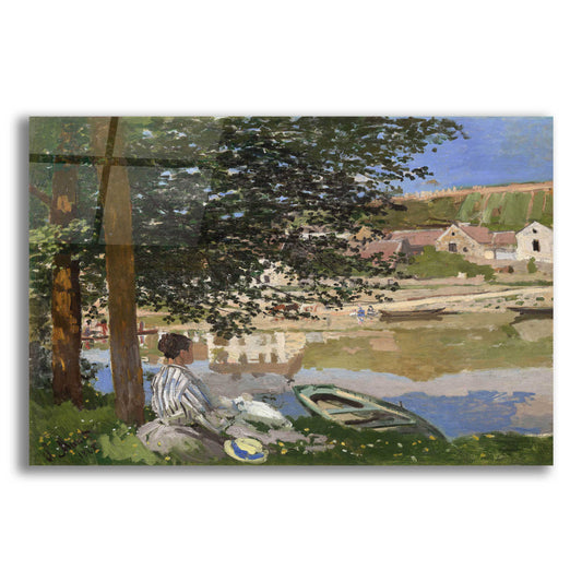 Epic Art 'On The Bank Of The Seine, Bennecourt' by Claude Monet, Acrylic Glass Wall Art