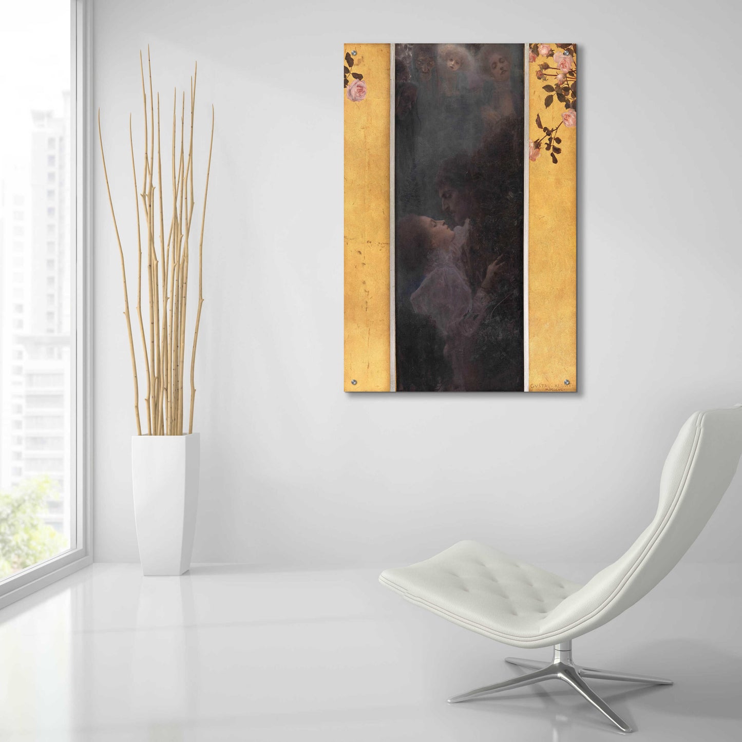 Epic Art 'Liebe copy' by Gustav Klimt, Acrylic Glass Wall Art,24x36