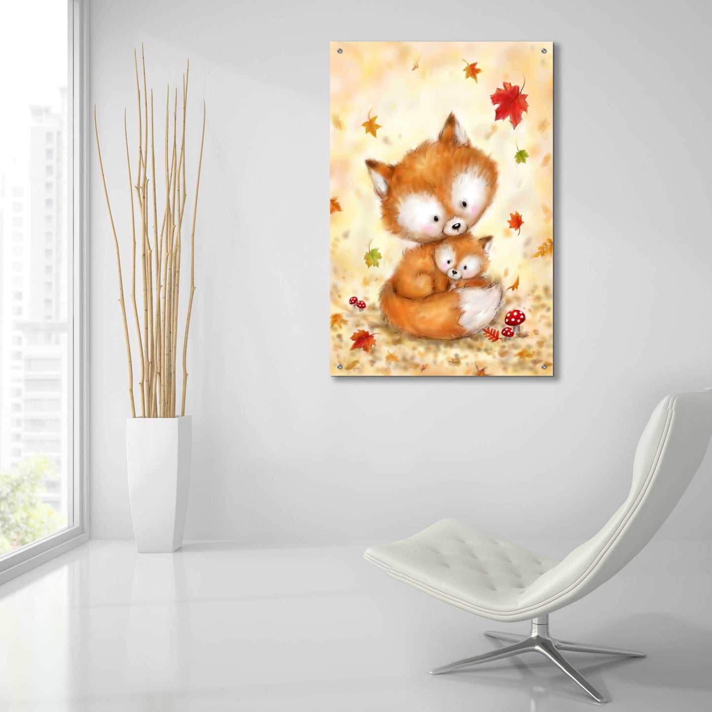 Epic Art 'Fox 2' by Makiko, Acrylic Glass Wall Art,24x36