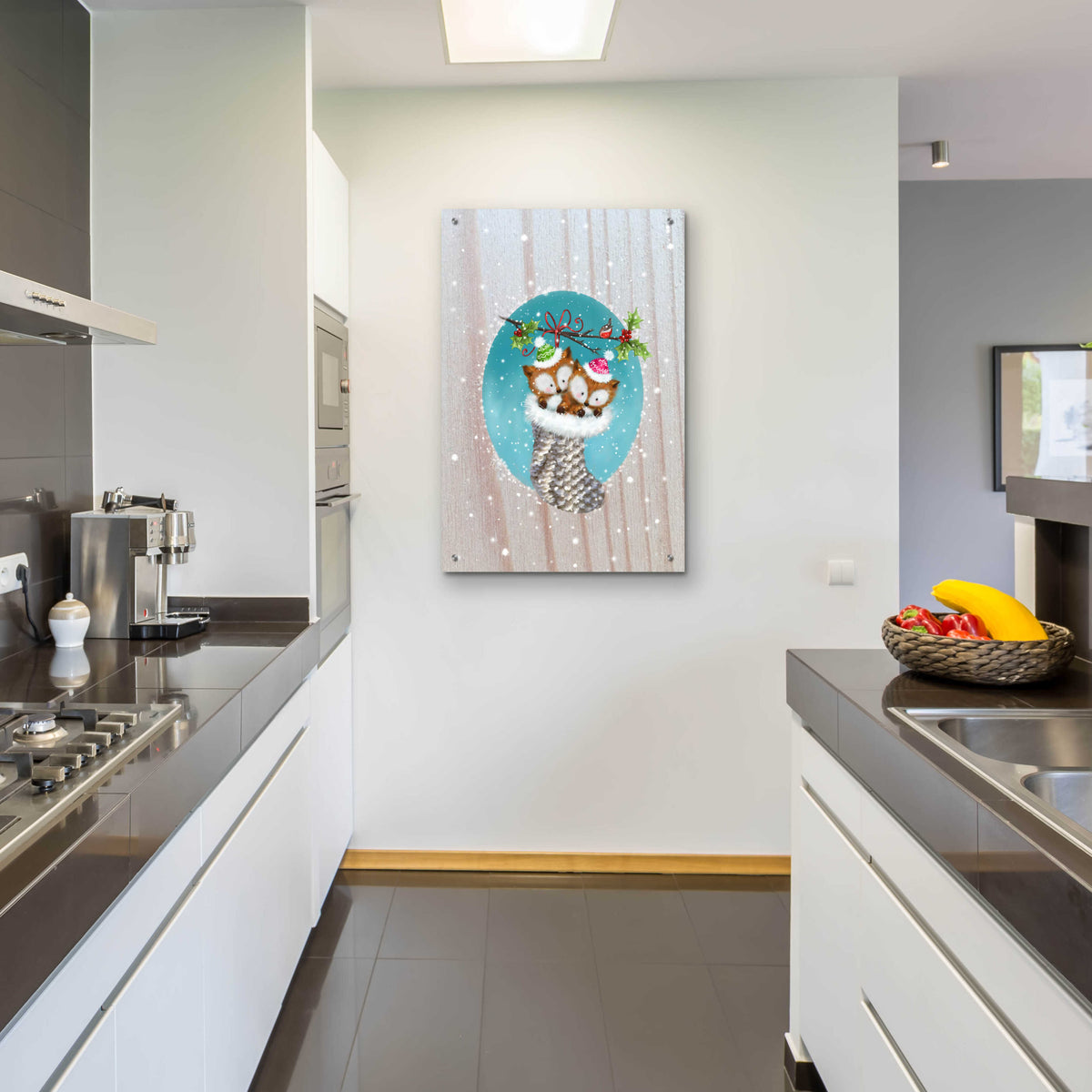 Epic Art 'Two Fox 2' by Makiko, Acrylic Glass Wall Art,24x36