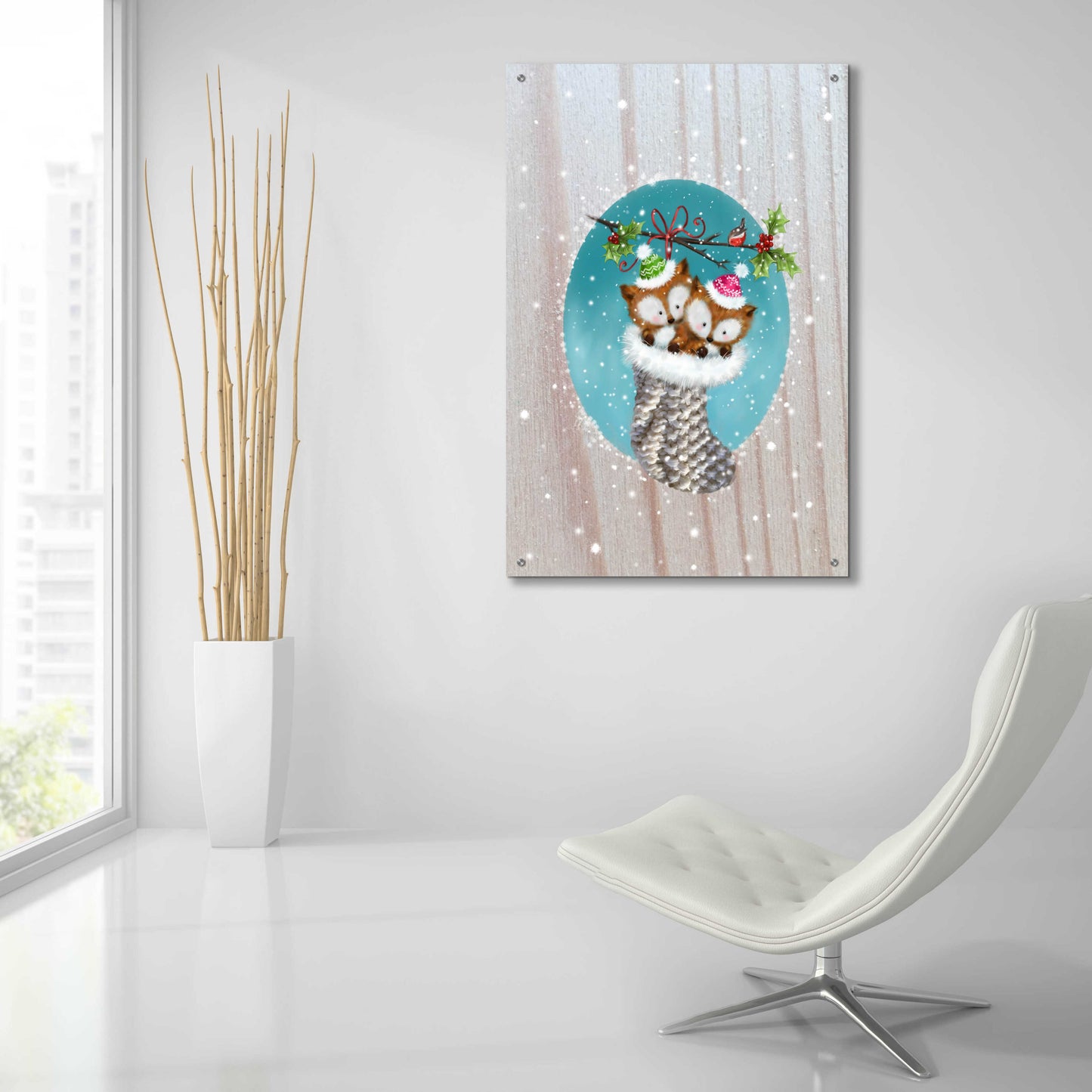 Epic Art 'Two Fox 2' by Makiko, Acrylic Glass Wall Art,24x36