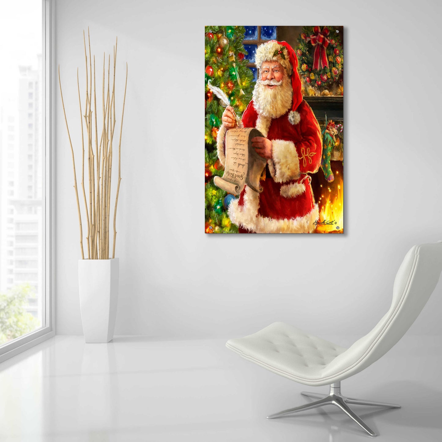 Epic Art 'Checking his List' by Ali Corti, Acrylic Glass Wall Art,24x36