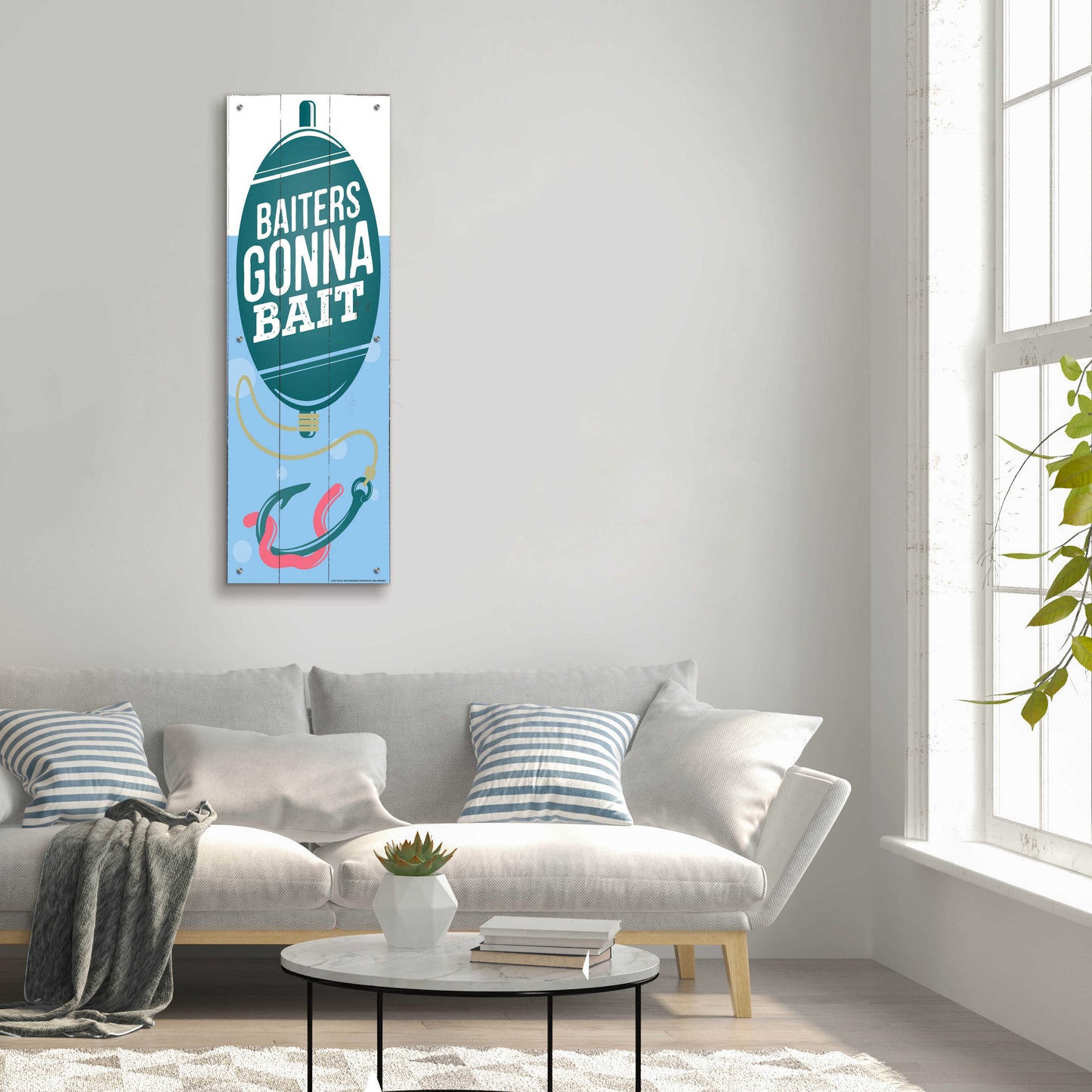 Epic Art 'Baiters Gonna' by JJ Brando, Acrylic Glass Wall Art,16x48