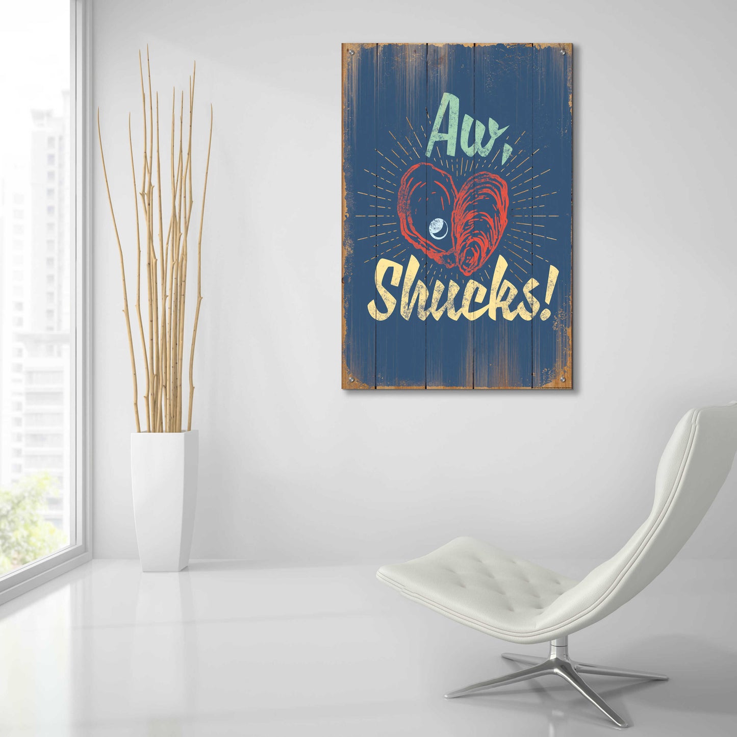 Epic Art 'Aw Shucks In Blue' by JJ Brando, Acrylic Glass Wall Art,24x36