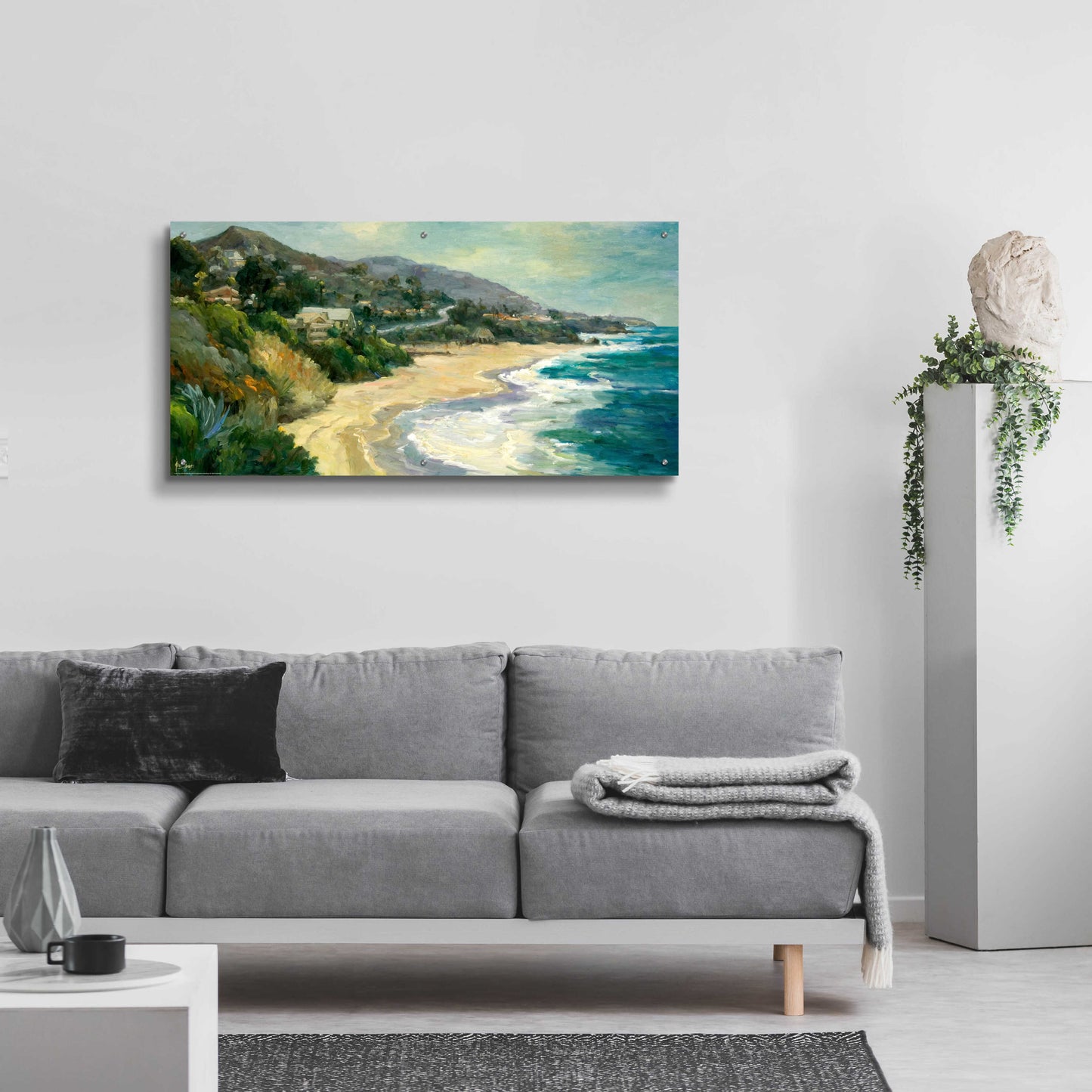 Epic Art 'Seaside Cove' by Allayn Stevens, Acrylic Glass Wall Art,48x24