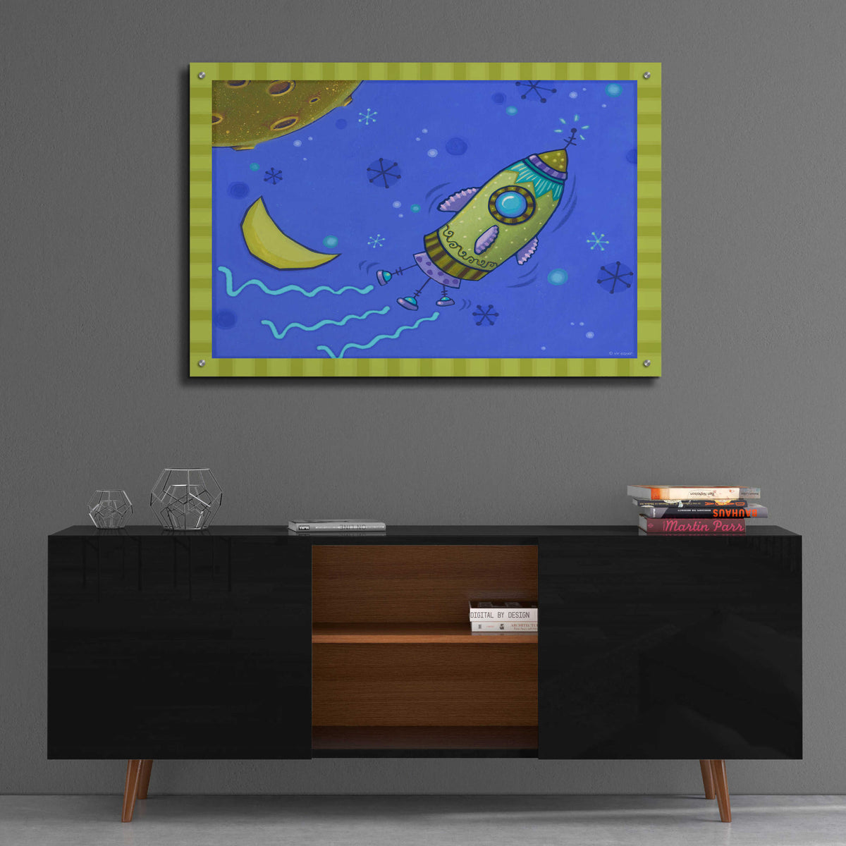 Epic Art 'Spaceship' by Viv Eisner, Acrylic Glass Wall Art,36x24