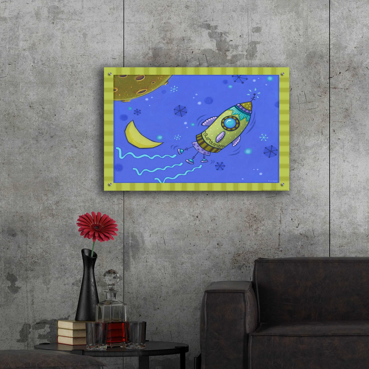 Epic Art 'Spaceship' by Viv Eisner, Acrylic Glass Wall Art,36x24