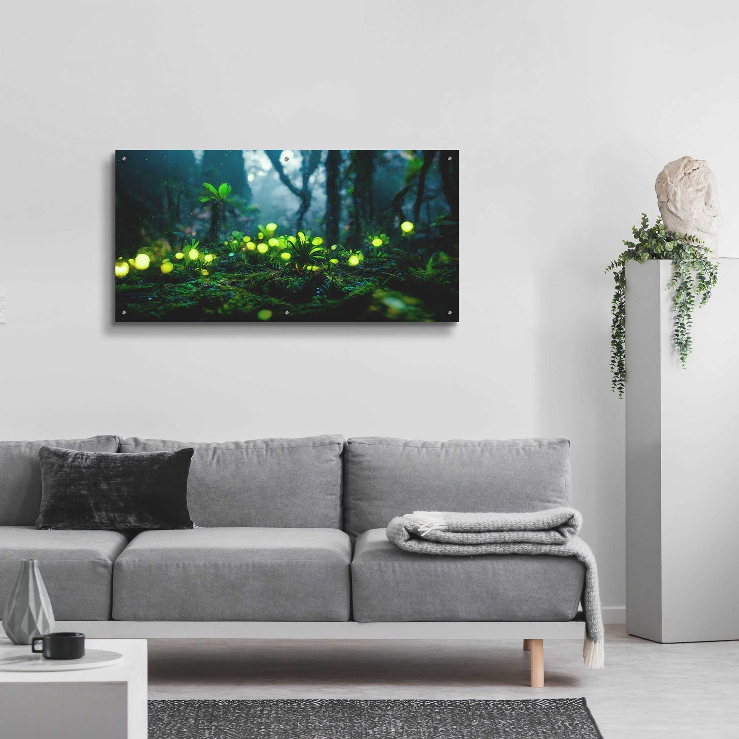 Epic Art 'Glowing Forest' by Epic Portfolio, Acrylic Glass Wall Art,48x24
