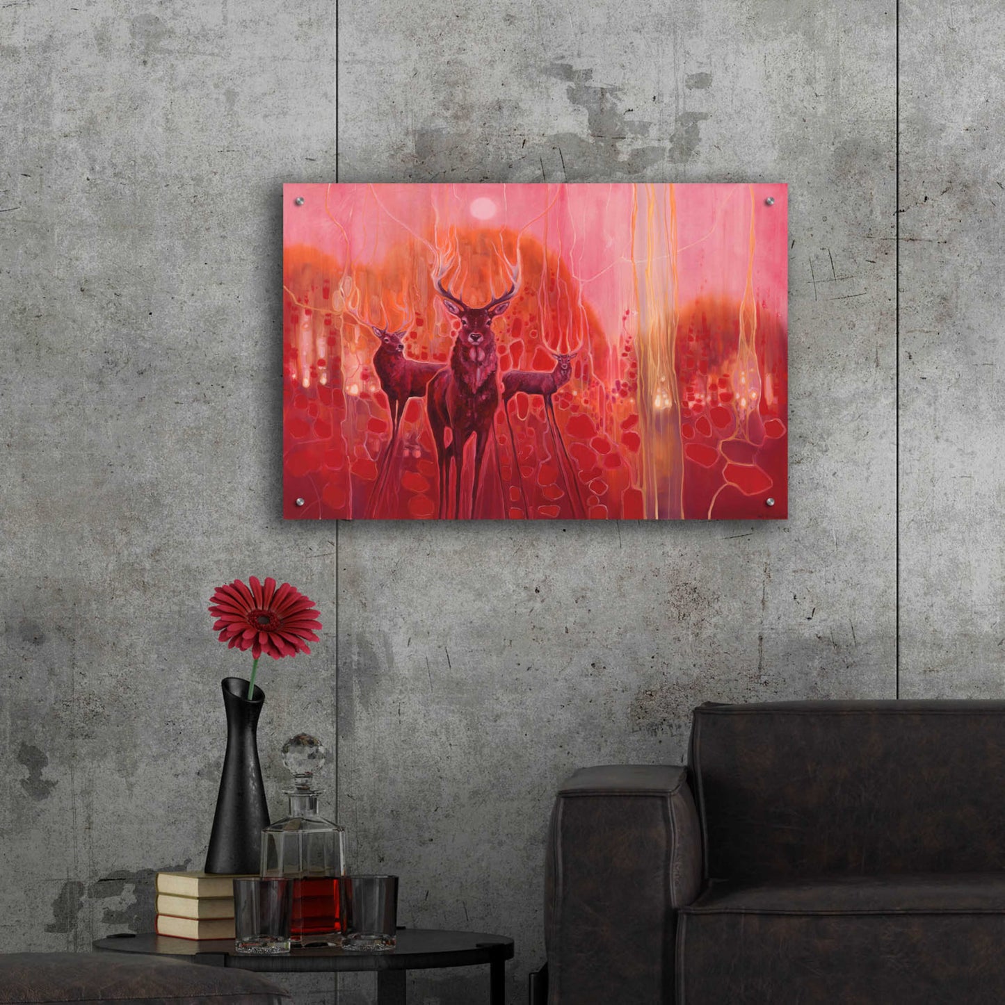 Epic Art 'Red Magic' by Gill Bustamante, Acrylic Glass Wall Art,36x24