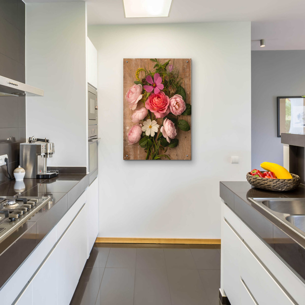 Epic Art 'Rosy Posy' by Leah McLean, Acrylic Glass Wall Art,24x36