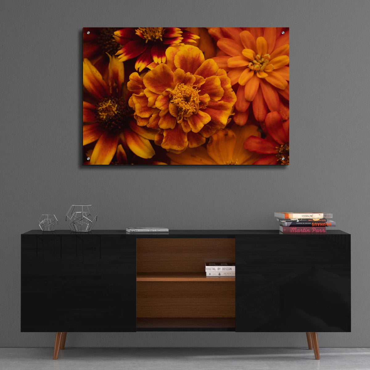 Epic Art 'Marigold Petals' by Leah McLean, Acrylic Glass Wall Art,36x24
