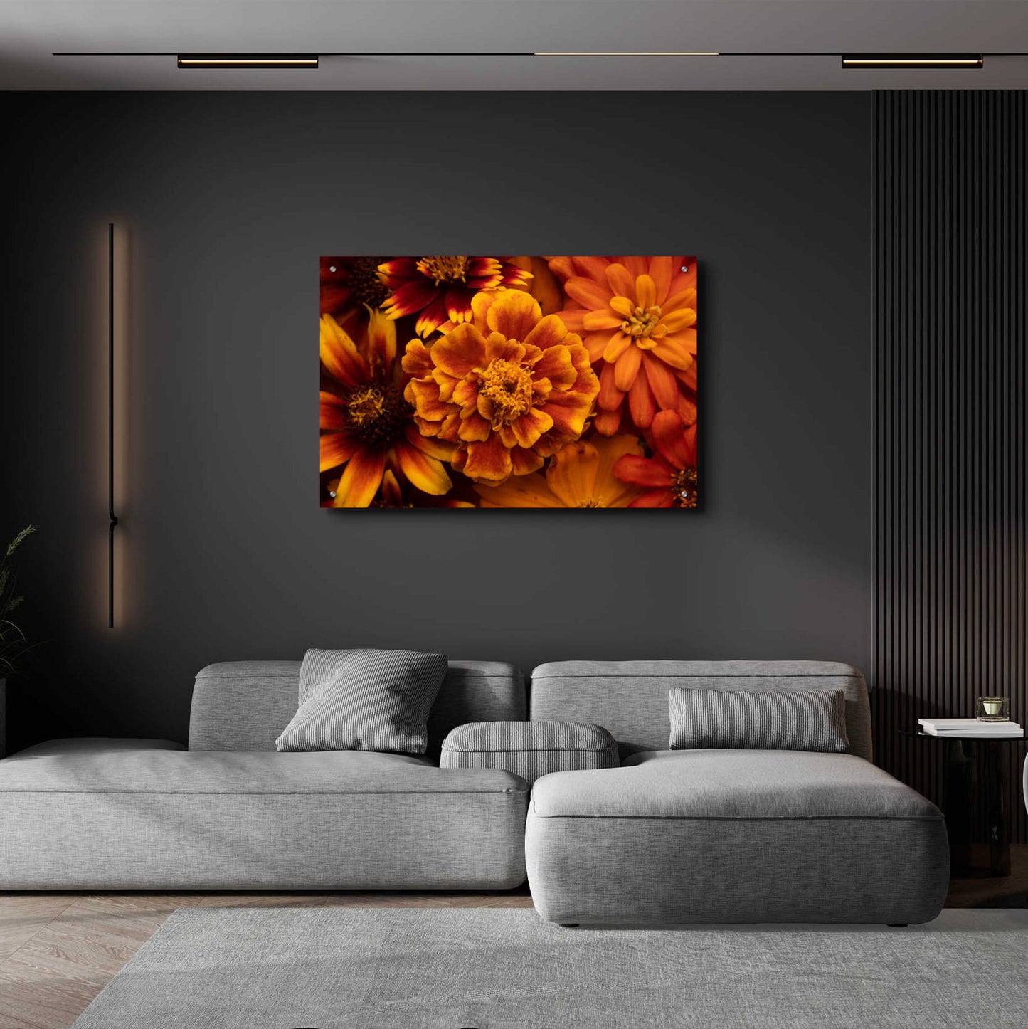 Epic Art 'Marigold Petals' by Leah McLean, Acrylic Glass Wall Art,36x24