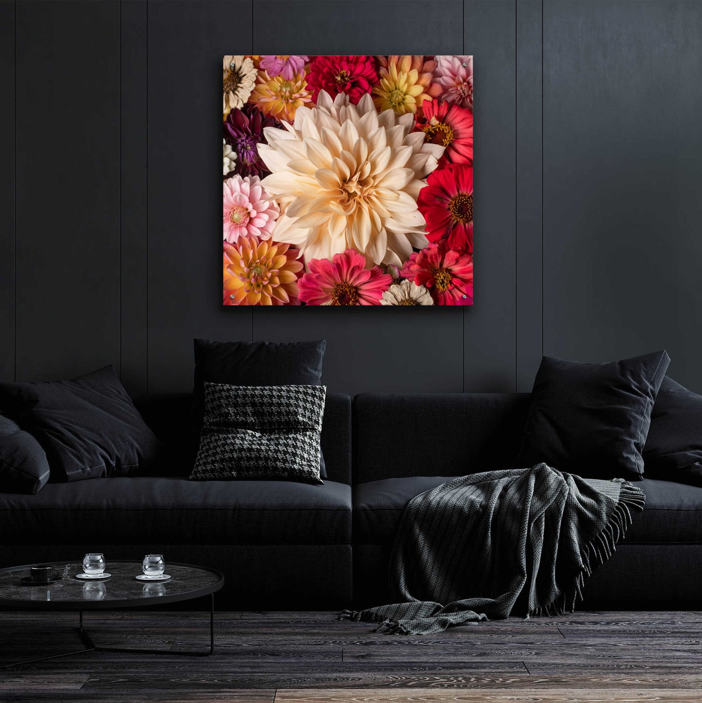 Epic Art 'Dahlia Waltz' by Leah McLean, Acrylic Glass Wall Art,36x36