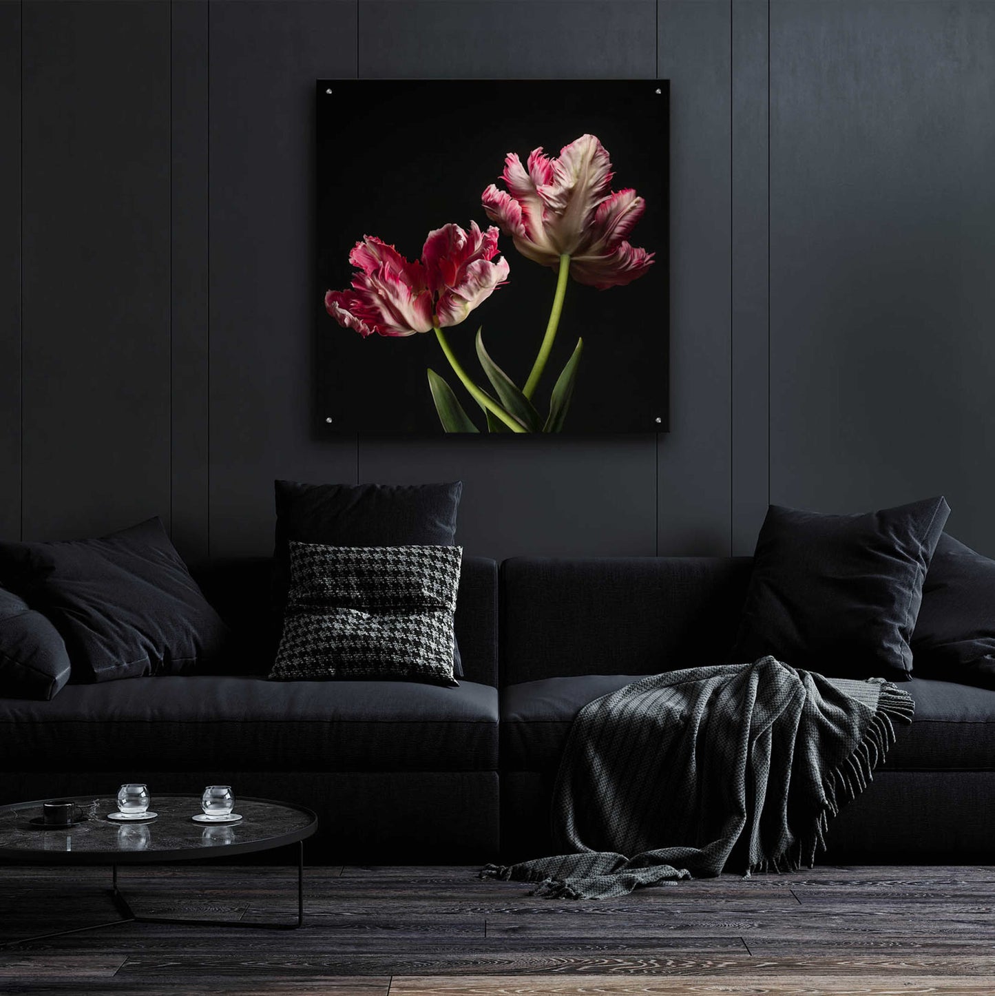 Epic Art 'Open Bloomed Tulips' by Leah McLean, Acrylic Glass Wall Art,36x36
