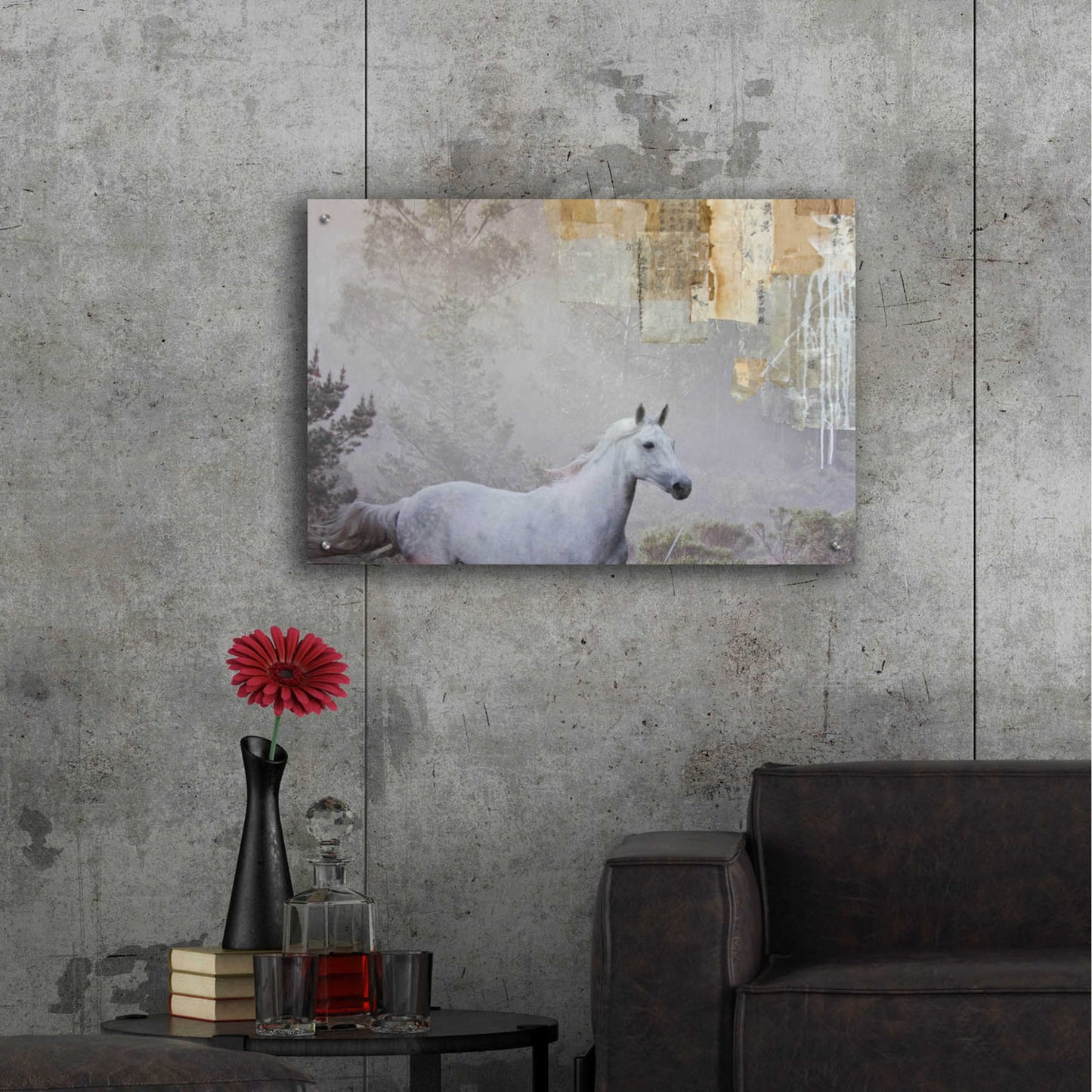 Epic Art 'Music runs' by Susan Friedman, Acrylic Glass Wall Art,36x24