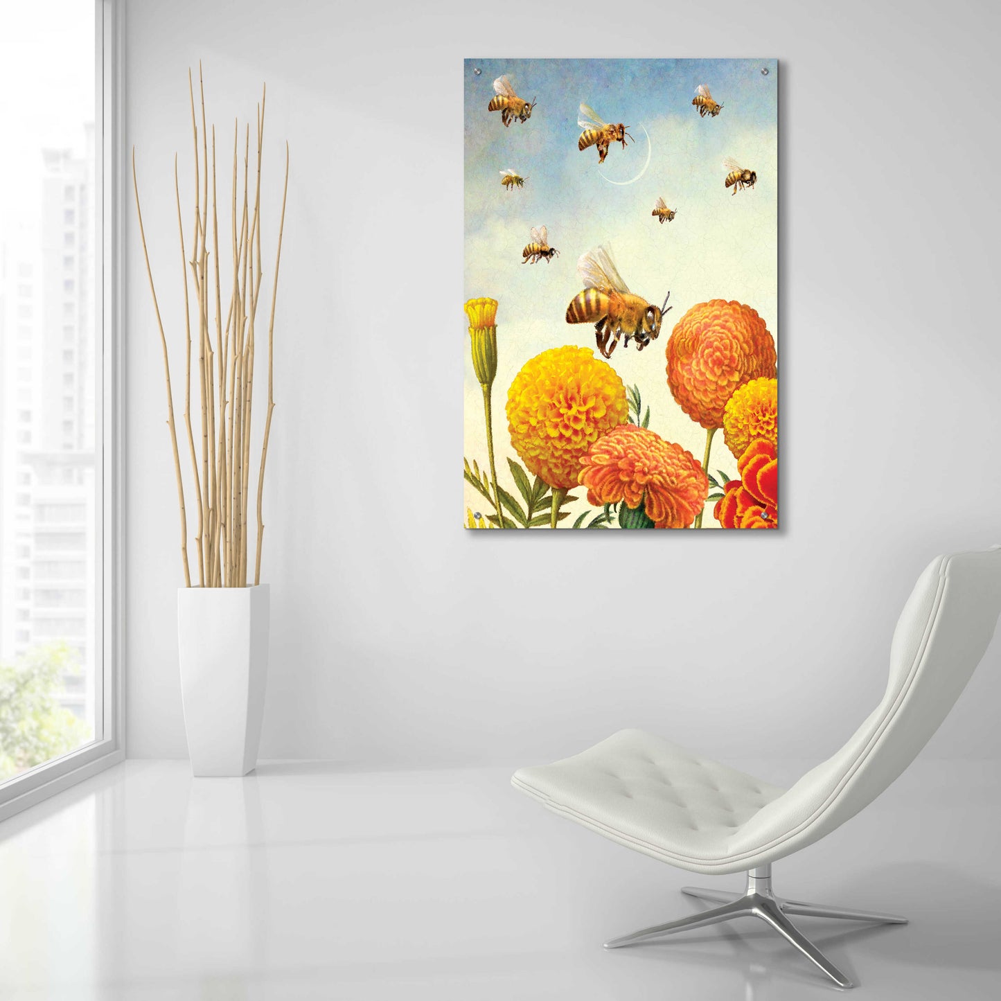 Epic Art '8 Of Fire Bees' by Dan Craig, Acrylic Glass Wall Art,24x36