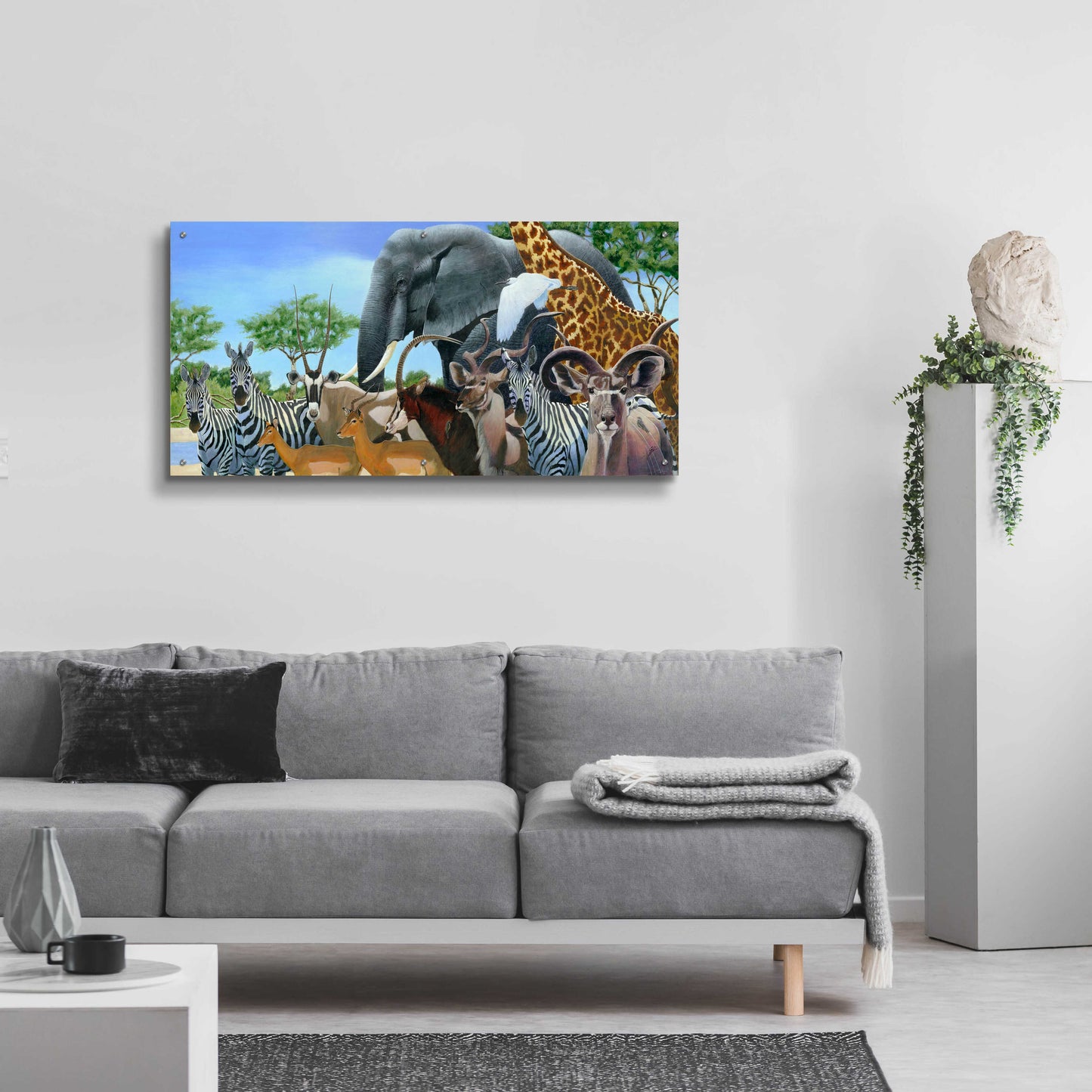 Epic Art 'Gathering' by Durwood Coffey, Acrylic Glass Wall Art,48x24