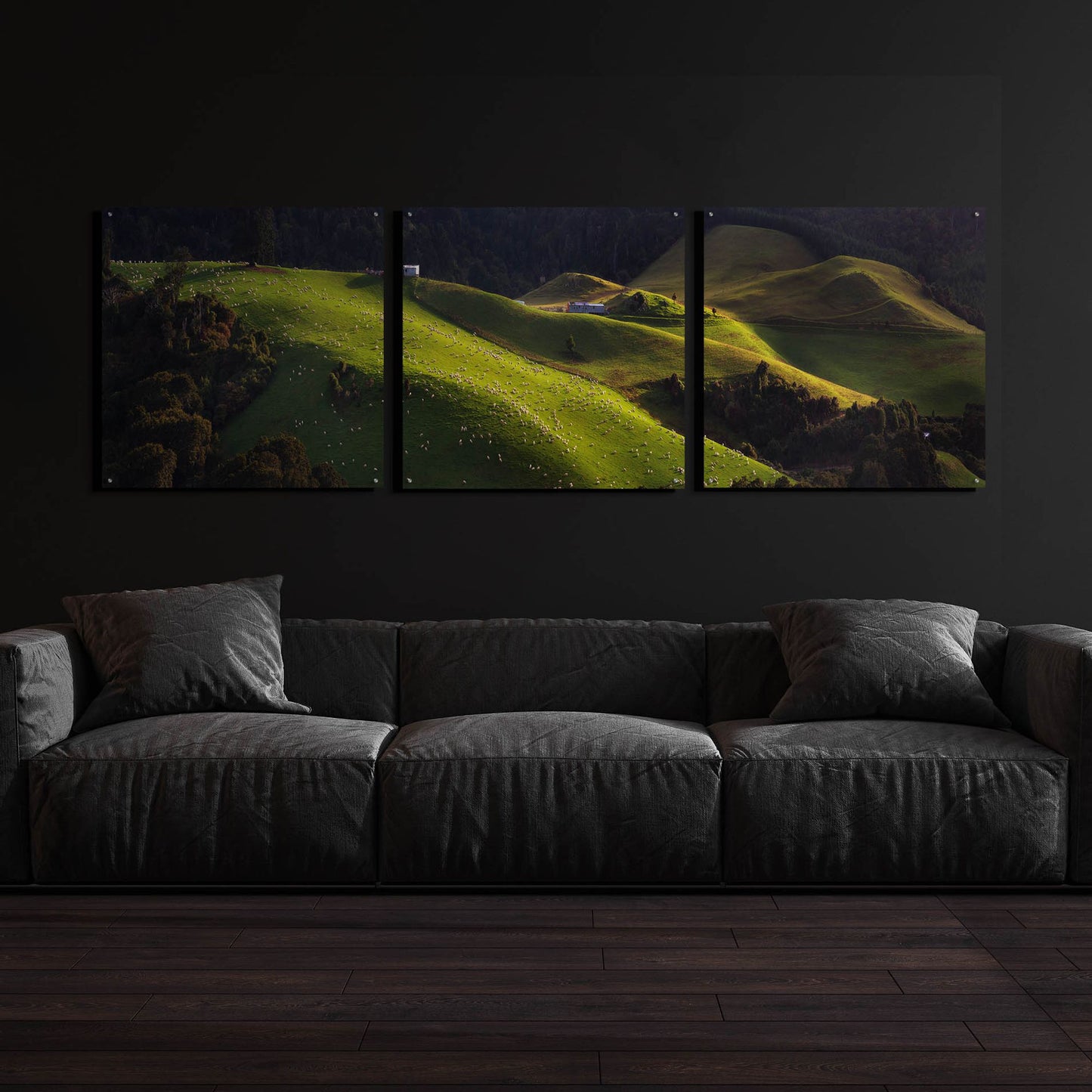 Epic Art 'Catlins' by Everlook Photography, Acrylic Glass Wall Art, 3 Piece Set,108x36