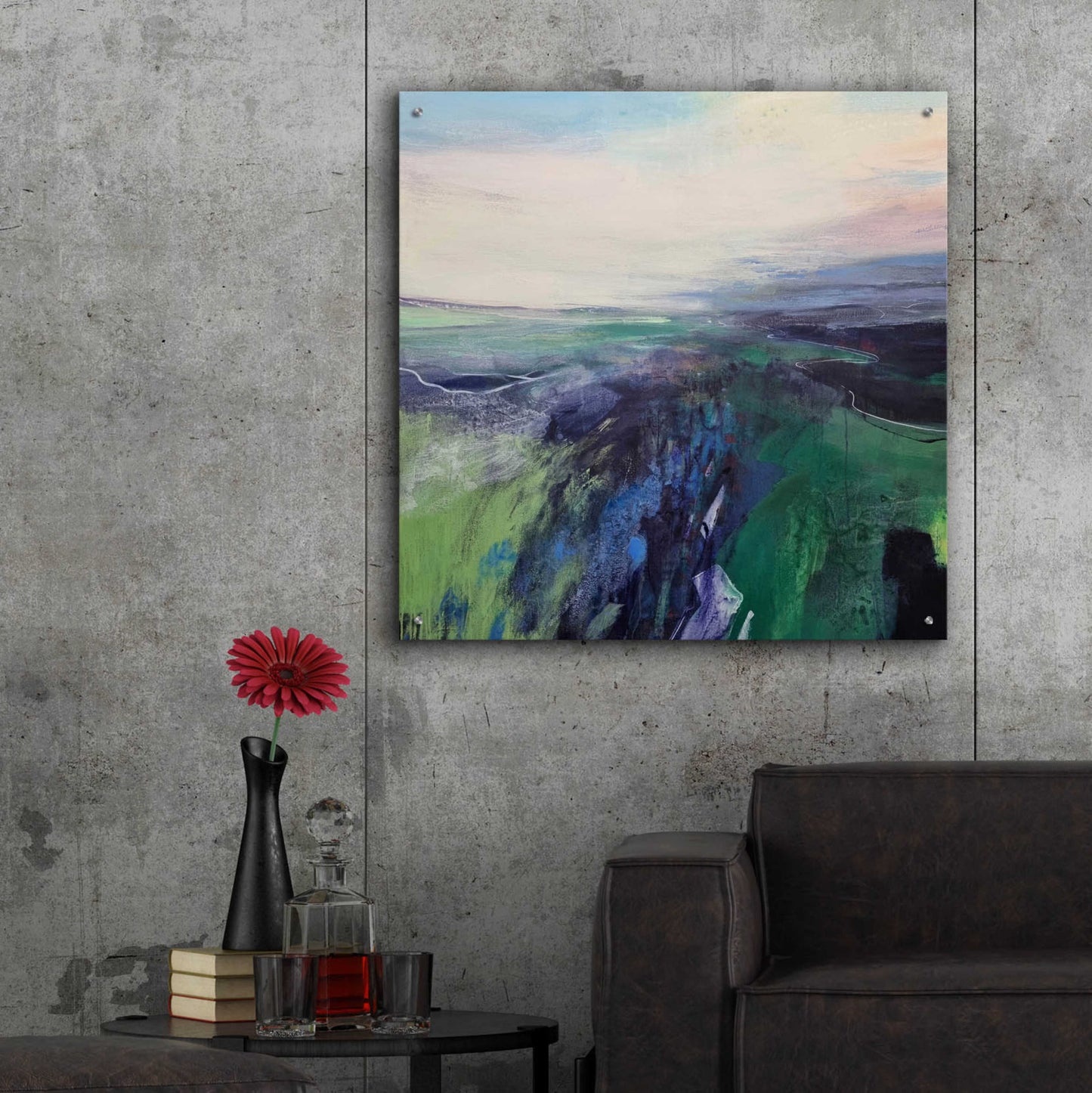 Epic Art 'Viridescent Valley No. 1' by Andrew Kinmont, Acrylic Glass Wall Art,36x36
