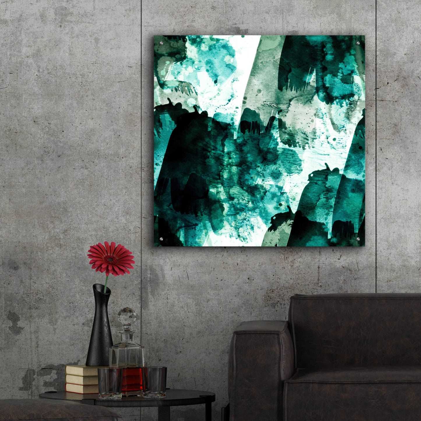 Epic Art 'Emerald and Moss Green' by Iris Lehnhardt, Acrylic Glass Wall Art,36x36