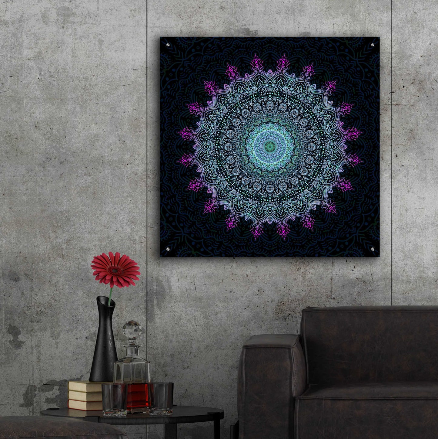 Epic Art 'Zen Mandala 1' by Cameron Gray, Acrylic Glass Wall Art,36x36