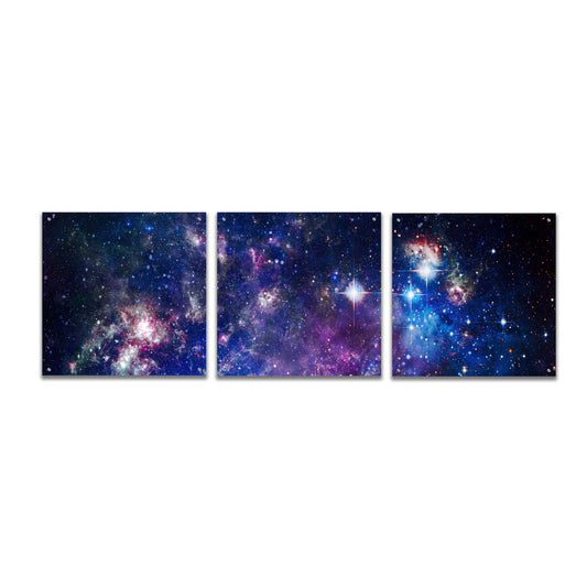 Epic Art 'Sublime Galaxy' by Epic Portfolio, Acrylic Glass Wall Art, 3 Piece Set