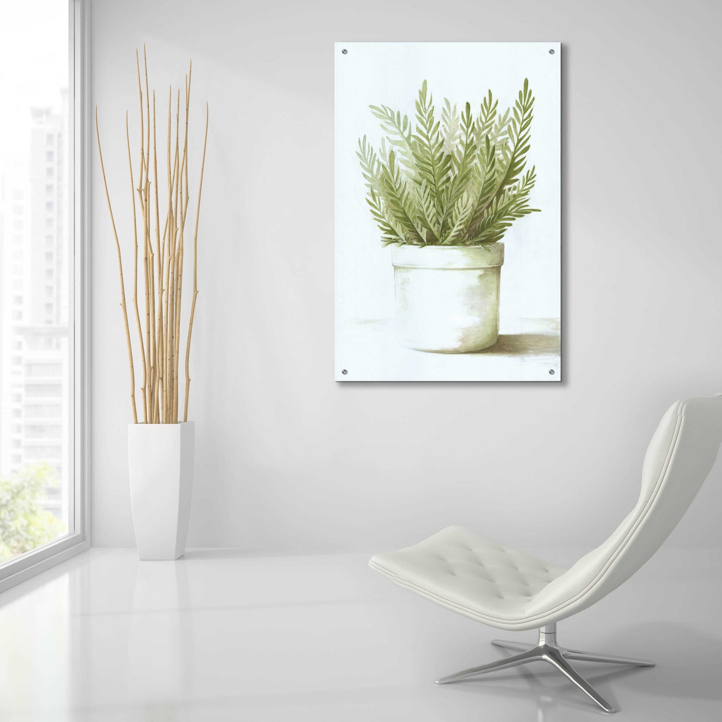 Epic Art 'Potted Fern' by Dogwood Portfolio, Acrylic Glass Wall Art,24x36