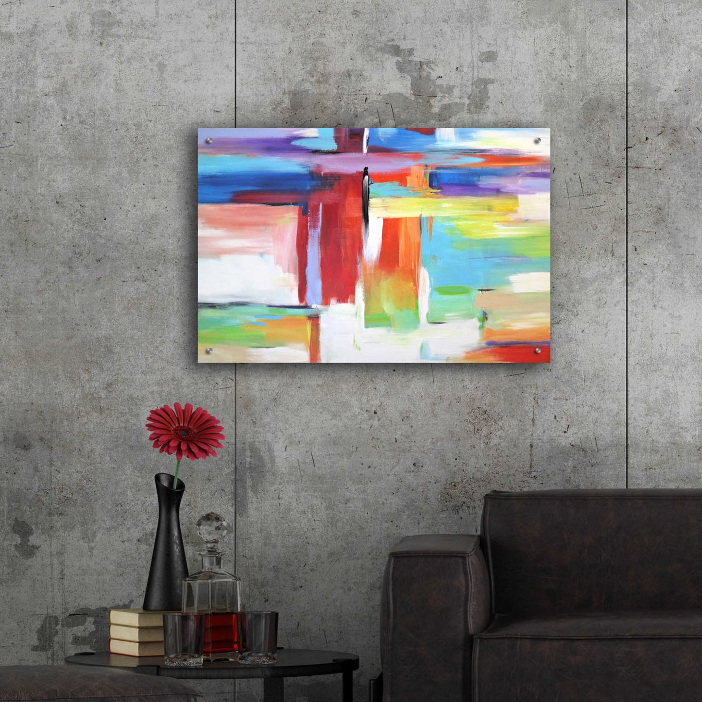 Epic Art 'Abstract City Lights' by Christov Art, Acrylic Glass Wall Art,36x24