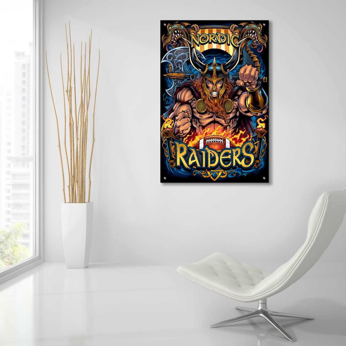 Epic Art 'Viking Sports Mascot' by Flyland Designs, Acrylic Glass Wall Art,24x36