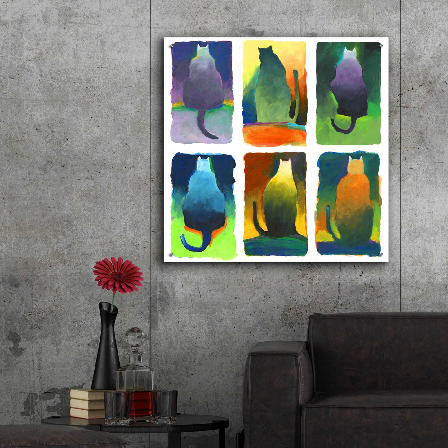 Epic Art 'Cats 5 7 2' by Howie Green, Acrylic Glass Wall Art,36x36