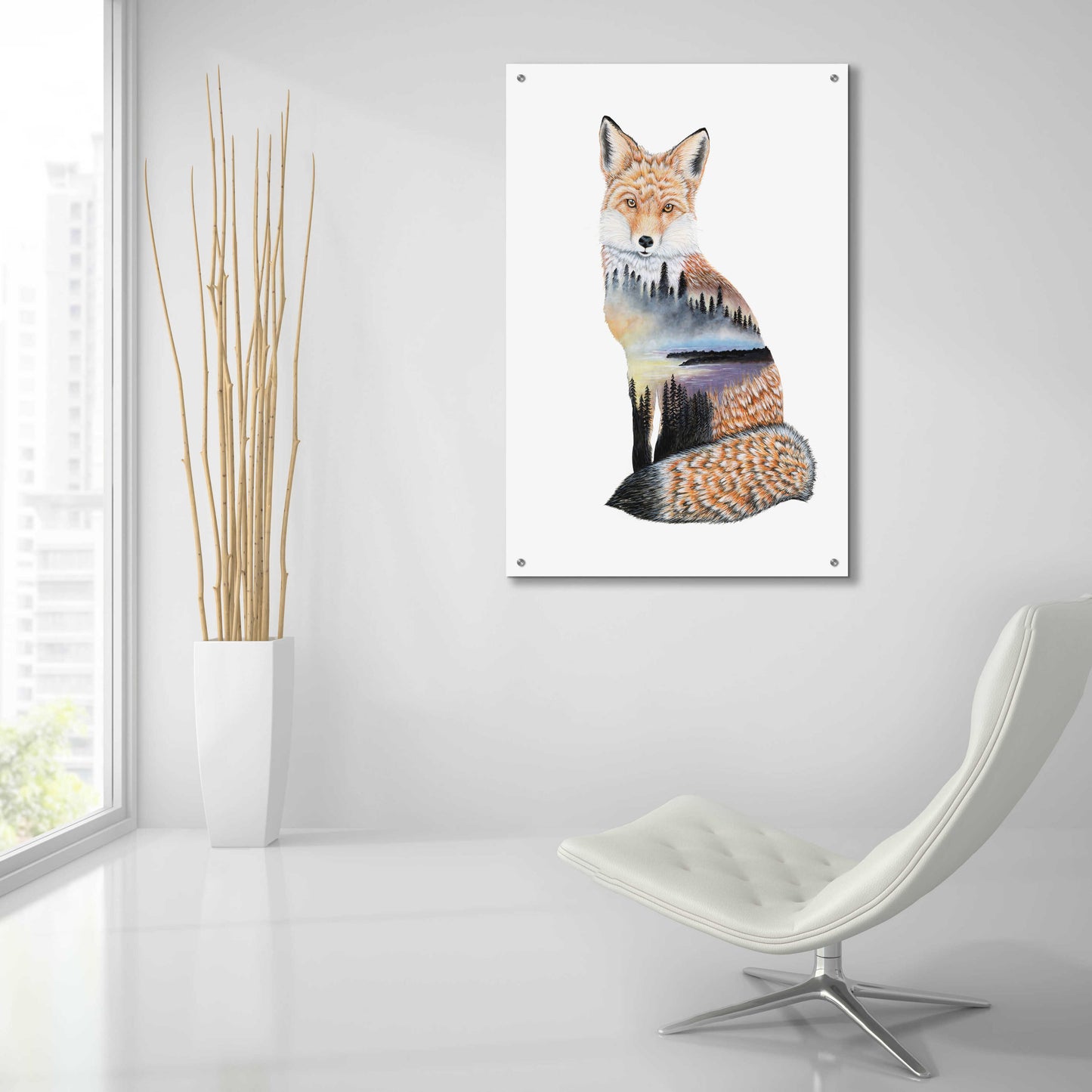 Epic Art 'Fox Lake landscape' by Michelle Faber, Acrylic Glass Wall Art,24x36