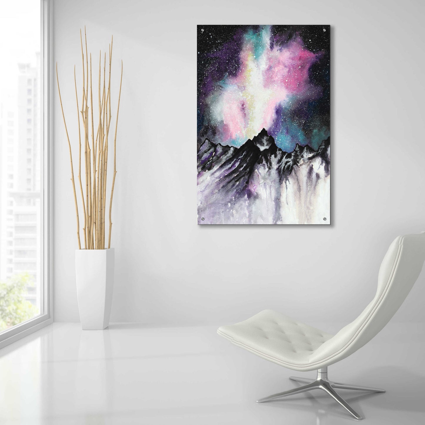 Epic Art 'Starruption Galaxy Landscape' by Michelle Faber, Acrylic Glass Wall Art,24x36