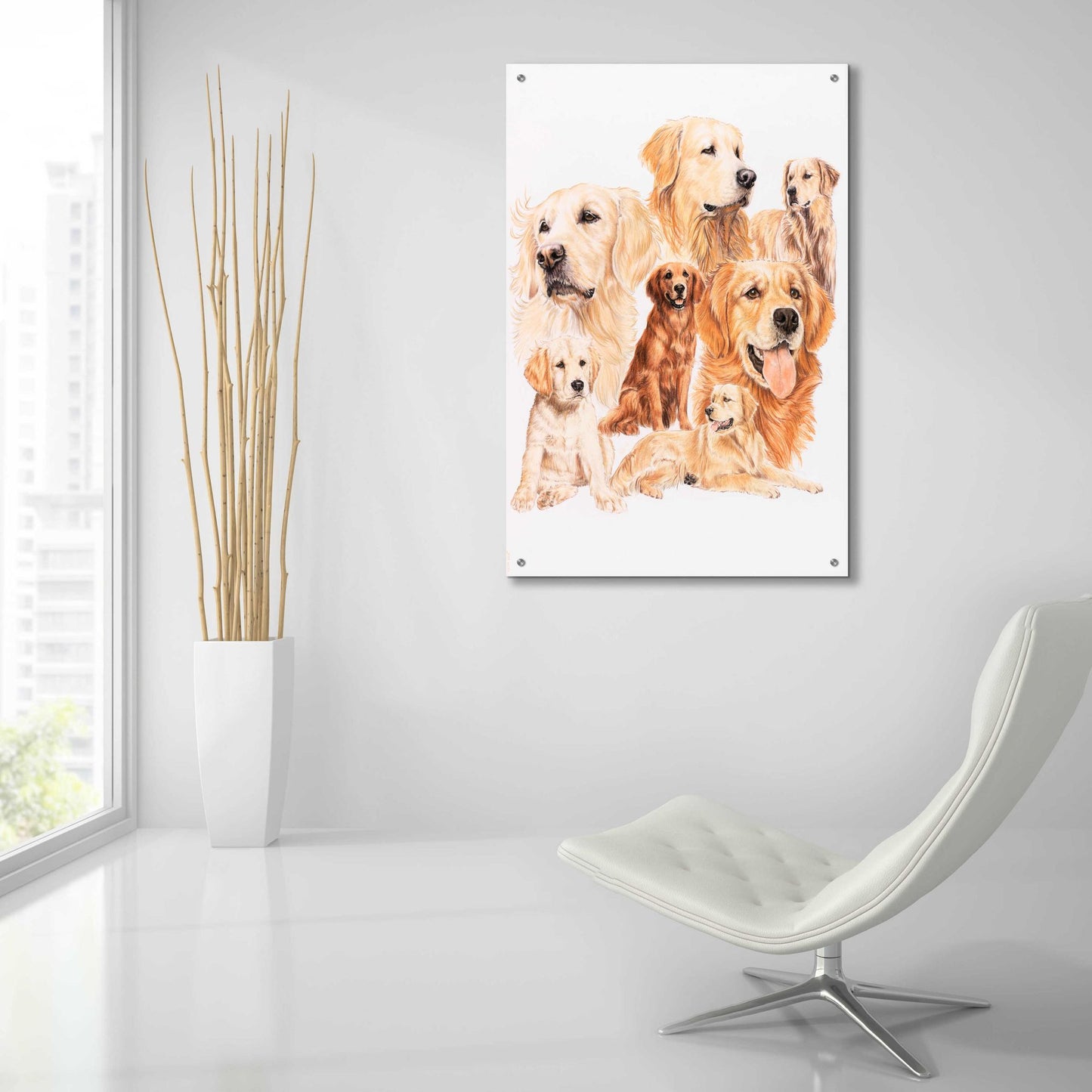 Epic Art 'Golden Retriever 3' by Barbara Keith, Acrylic Glass Wall Art,24x36