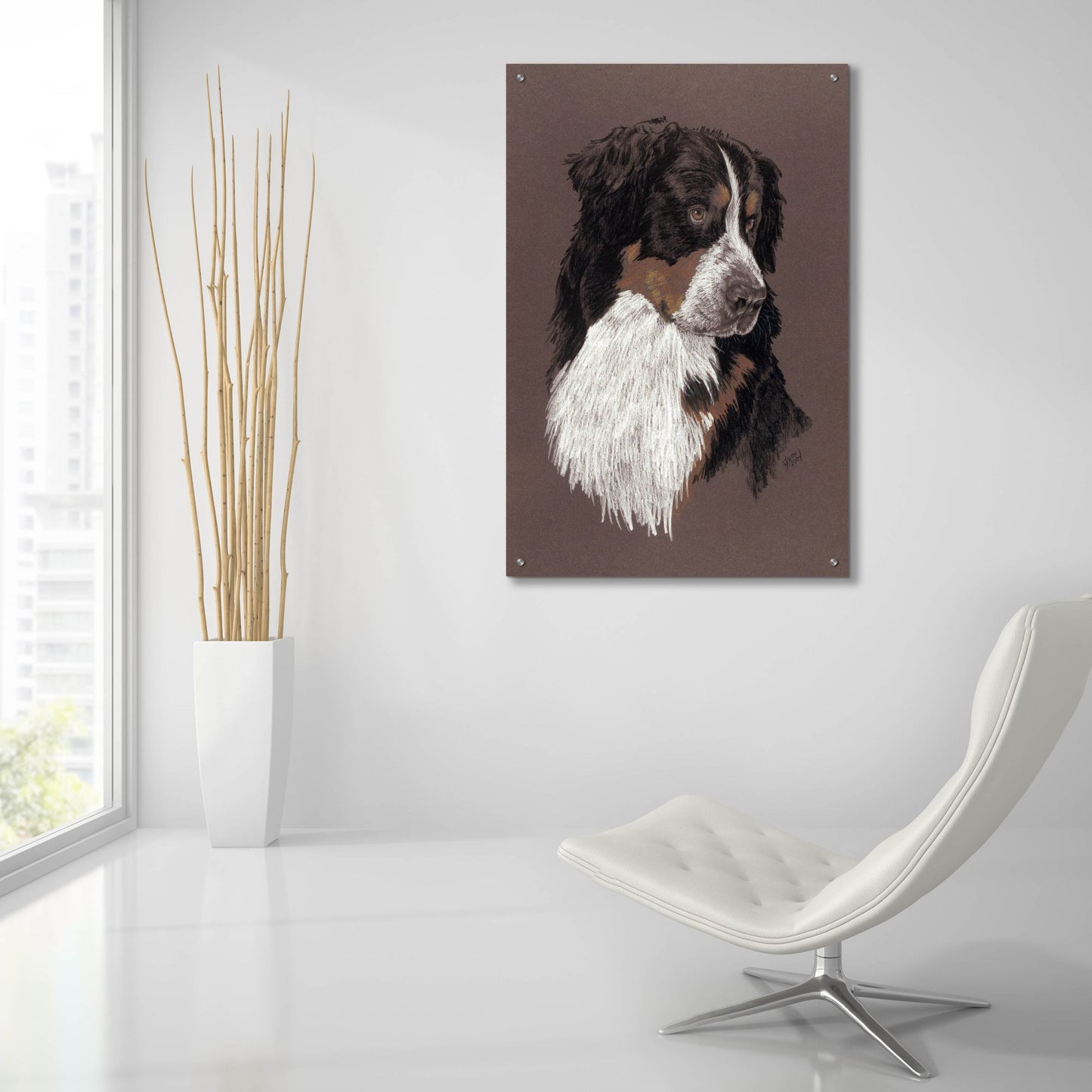 Epic Art 'Bernese Mt. Dog' by Barbara Keith, Acrylic Glass Wall Art,24x36