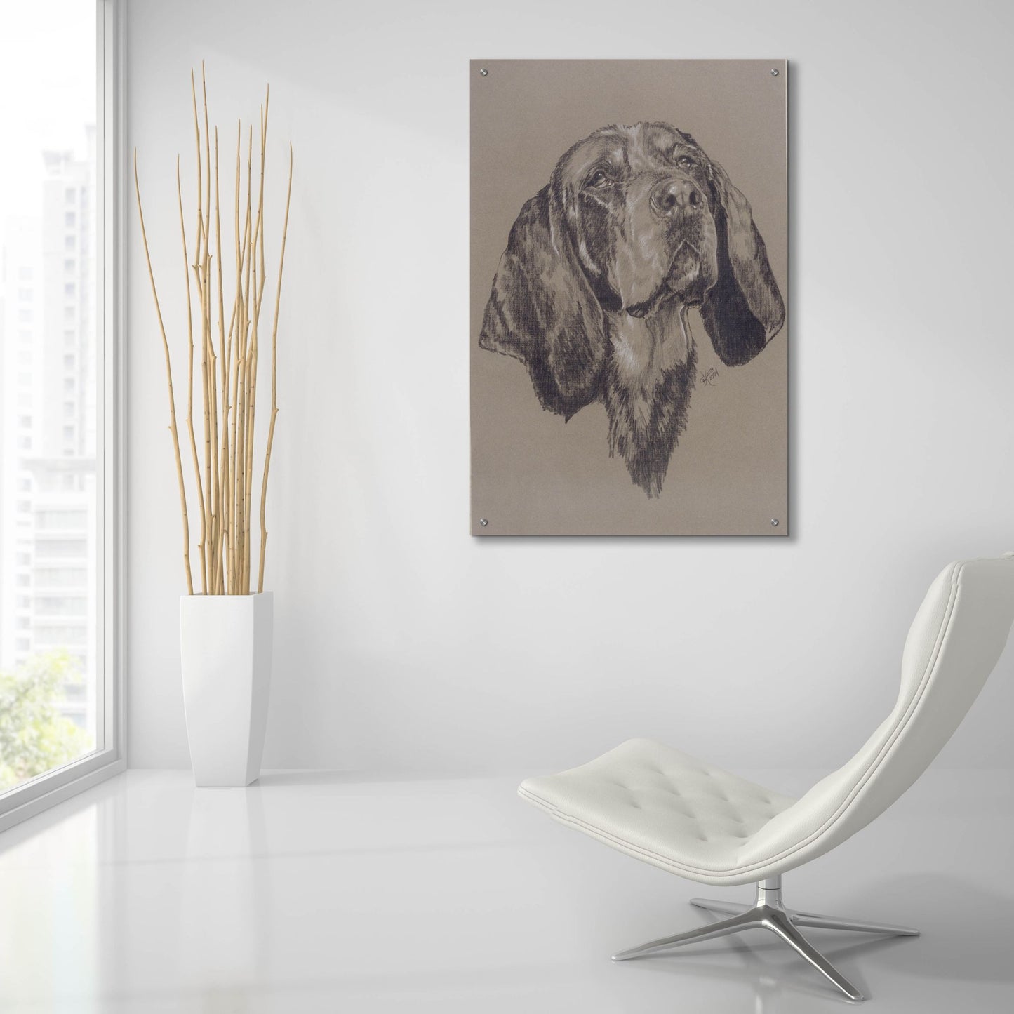 Epic Art 'Blue Tick Hound' by Barbara Keith, Acrylic Glass Wall Art,24x36