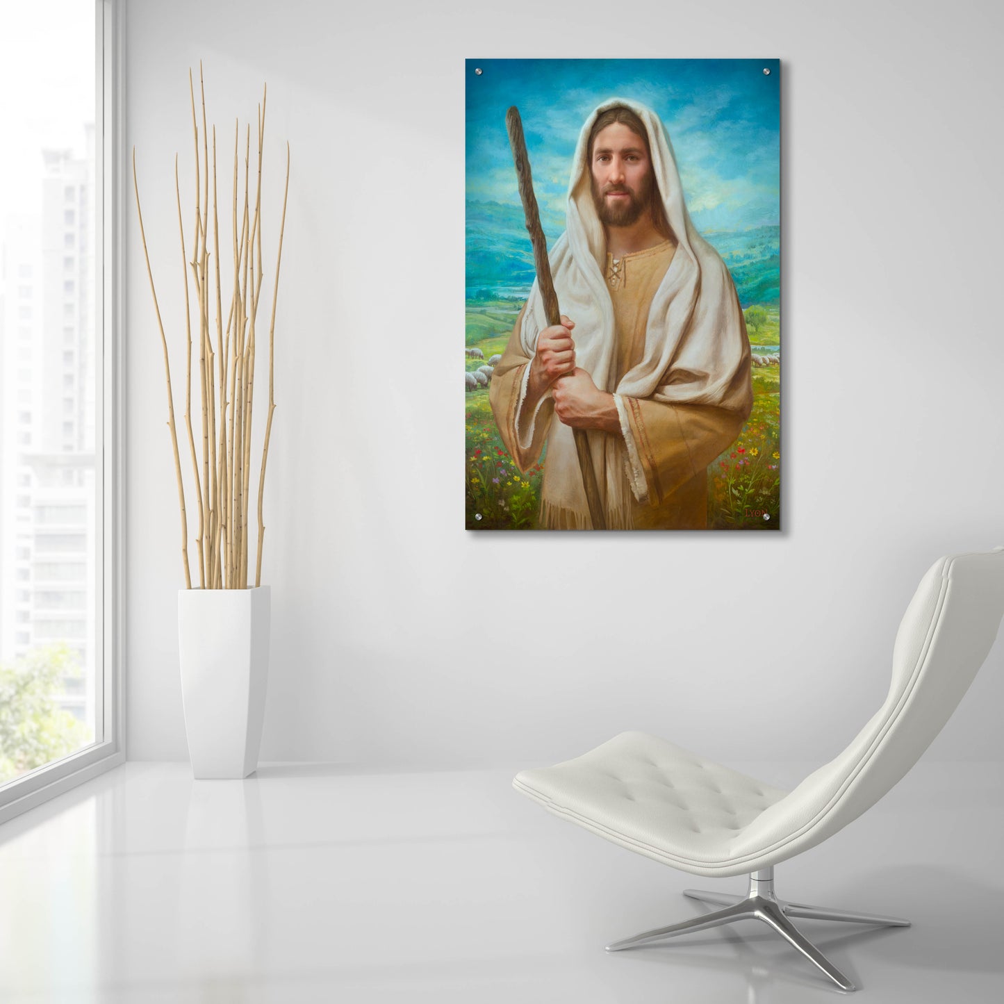 Epic Art 'Feed My Sheep' by Howard Lyon, Acrylic Glass Wall Art,24x36