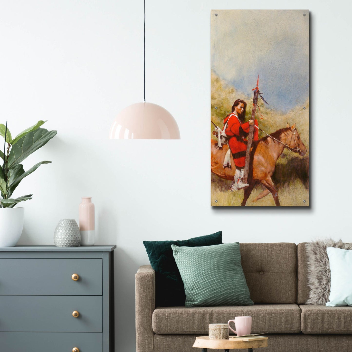 Epic Art 'Horse And Rider At A Walk' by J. E. Knauf, Acrylic Glass Wall Art,24x48