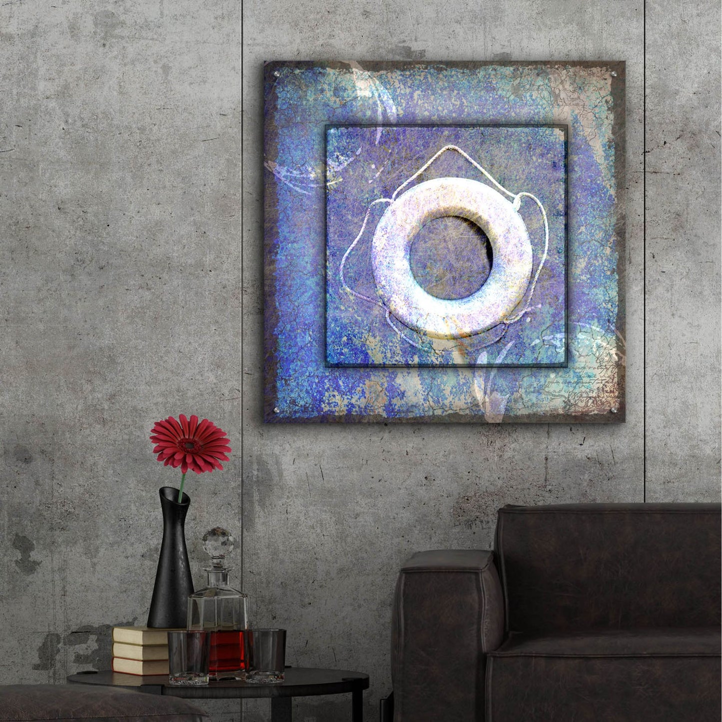 Epic Art 'Beach House Life Saver' by Lightbox Journal, Acrylic Glass Wall Art,36x36